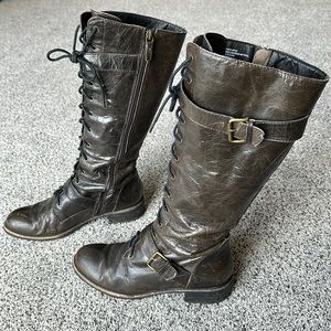 Nordstrom Trouvé brown leather lace-up boots